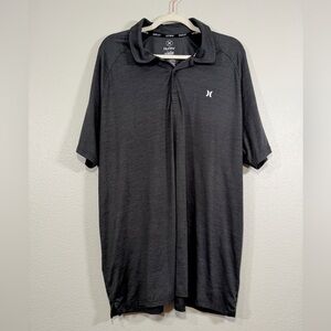 Hurley Polo Shirt Performance Short Sleeve Collar Charcoal Gray Business Men XXL